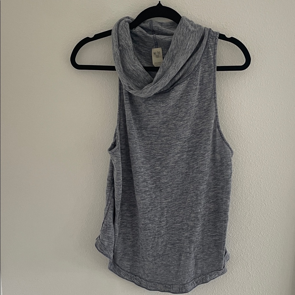 We The Free Heather Gray Cowl Neck Muscle Tee